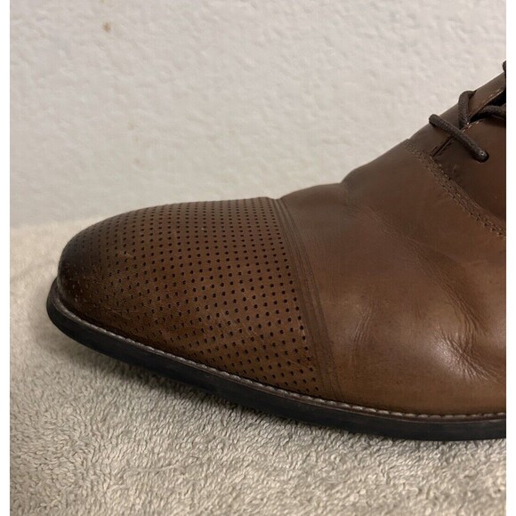 Kenneth Cole Reaction Men\'s Jean-ial Cap Toe Oxford Size 12M Brown Leather Shoe main image 5